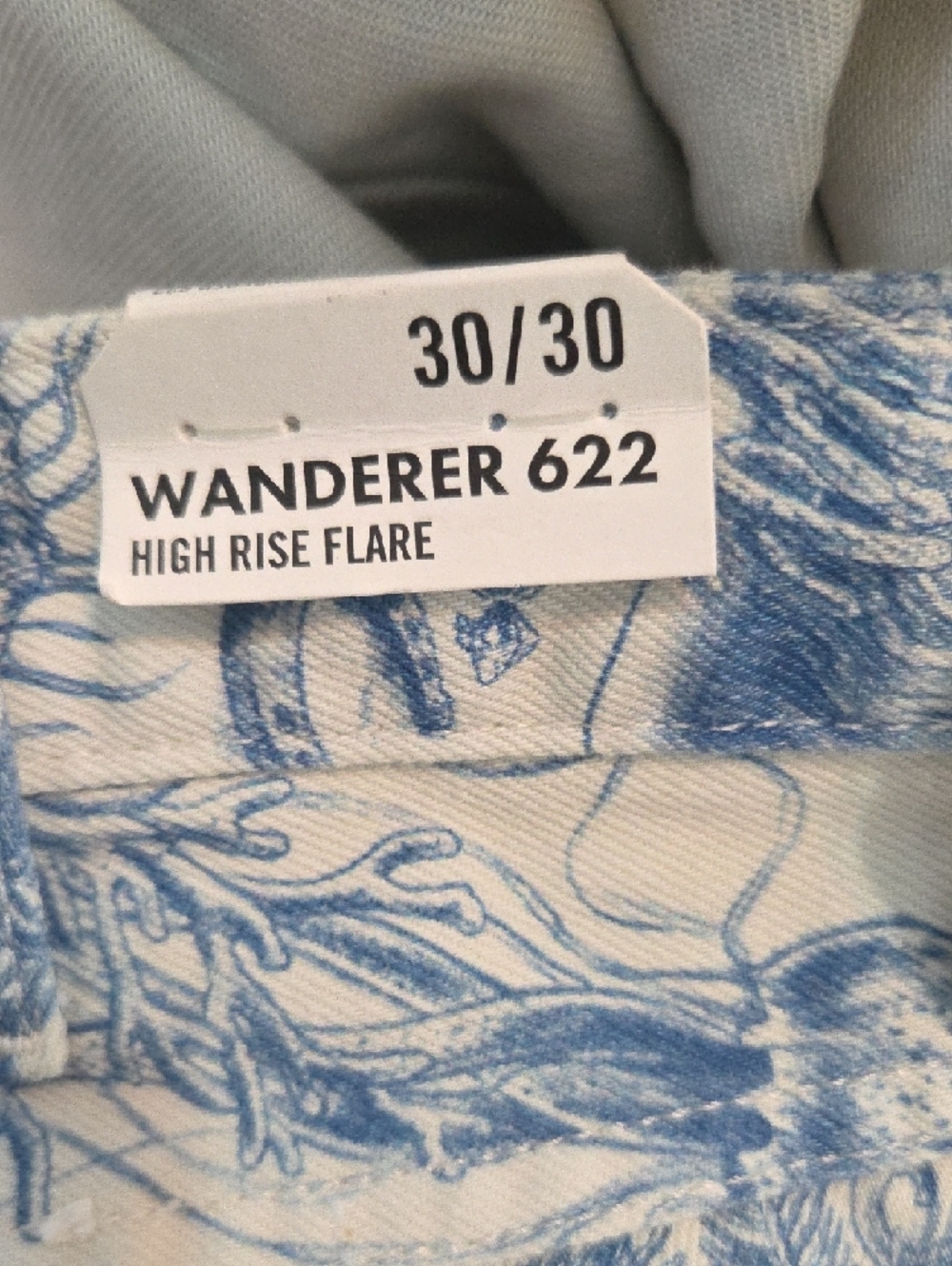 Wrangler Blue and White Nautical Print 622 Flared Pants - Picture 16 of 16